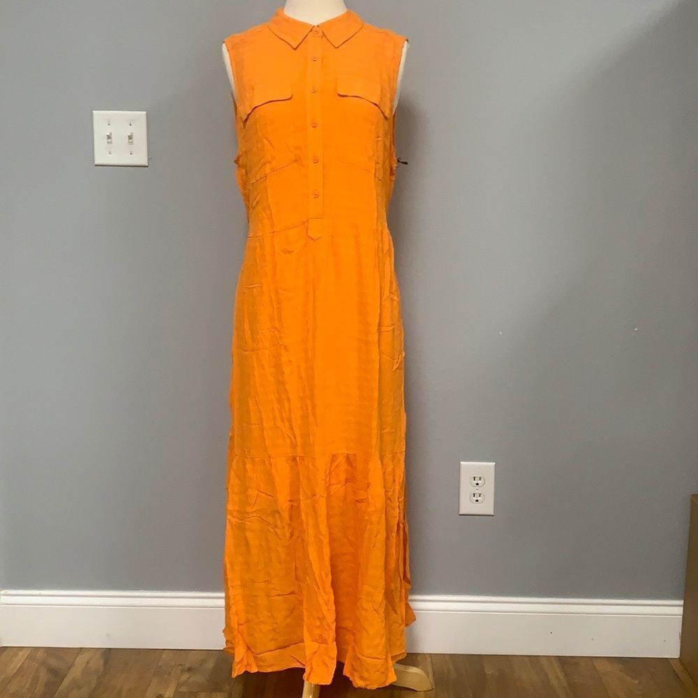 Orange Simply Vera Wang Belted Tiered‎ Dress 2 Dresses XS New